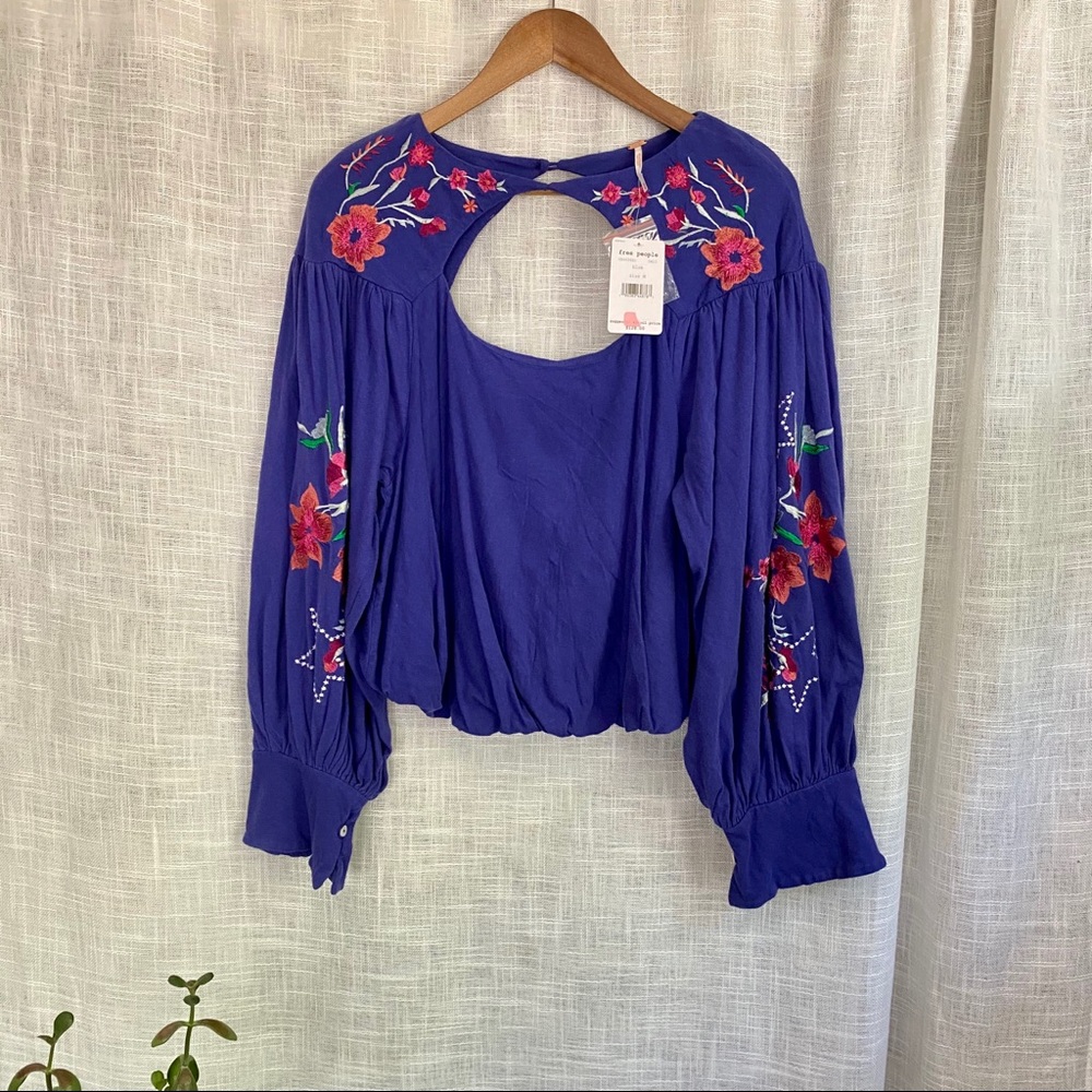 Free People Lita Embroidered Bell Sleeve Top - Picture 2 of 7
